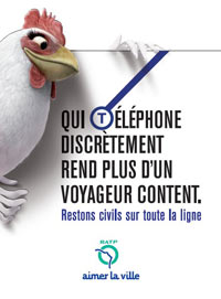 "He who phones discretely makes more than one passenger happy."