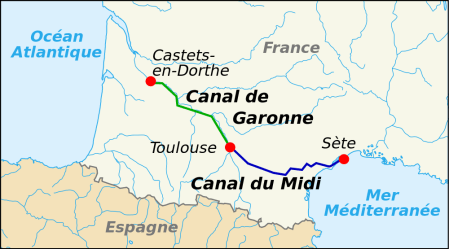 Carte Canal du Midi